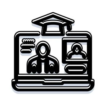 Digital education concept with virtual learning icons 스톡 일러스트