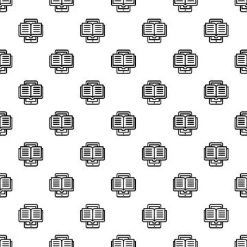 Digital education e book content learning seamless pattern Stock Illustration