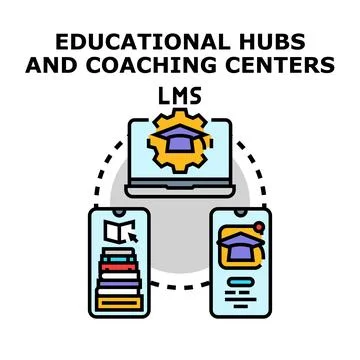 Digital education learning management system connecting students Stockillustratie