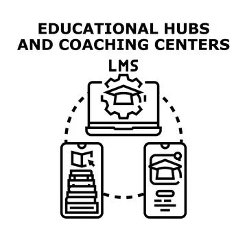 Digital education learning management system connecting students Stock Illustration