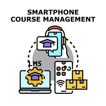 Digital education platform enabling mobile course management Stock Illustration