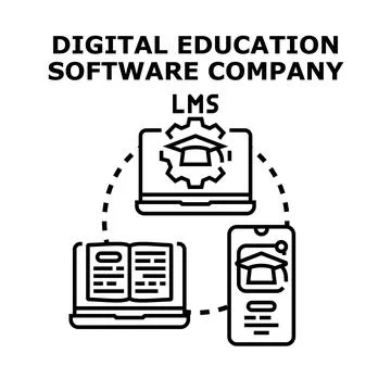 Digital education software company developing online learning system Stock-Illustration
