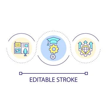 Digital education success loop concept icon Stockillustratie