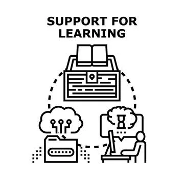 Digital education support knowledge development concept Stock Illustration