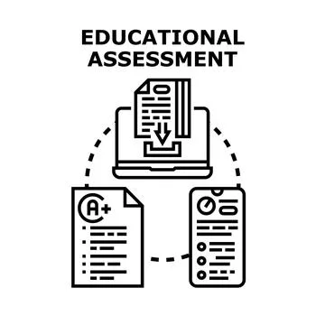 Digital educational assessment concept for online learning success Stock Illustration