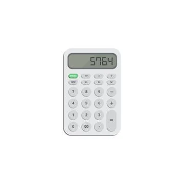 Digital electronic calculator with buttons flat vector illustration isolated. Illustrazione stock