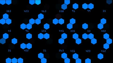 Digital electronic code and hexagons Stock Footage 8850991