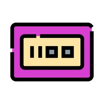 Digital electronic component displaying a binary number Ilustração Stock