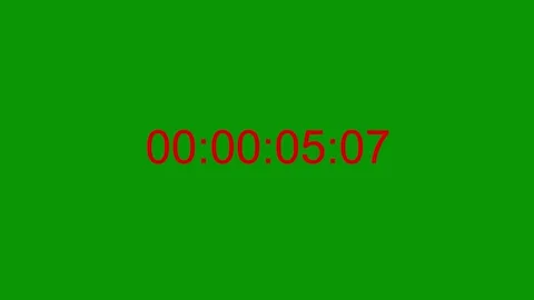 Digital electronic countdown timer display with red numbers on green Vídeo Stock 346824236