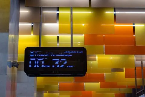Digital electronic timer display showing countdown minutes and seconds Stock Photos