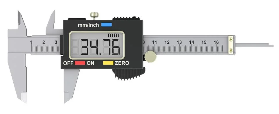 Digital, electronic vernier caliper. 3D rendering Stock Illustration