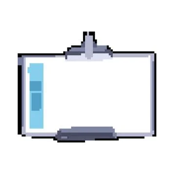 Digital electronic whiteboard pixel art vector illustration Stock Illustration