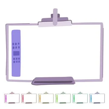 Digital electronic whiteboard vector cartoon graphic Stock Illustration