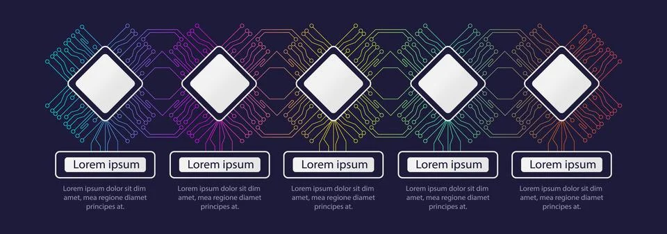 Digital electronics infographic chart design template Stock Illustration