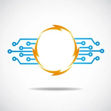 Digital electronics logo design Stock Illustration