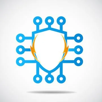 Digital electronics logo design Stock Illustration