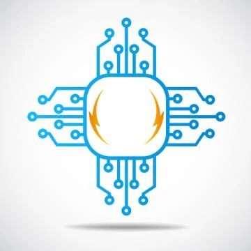 Digital electronics logo design Illustrazione stock