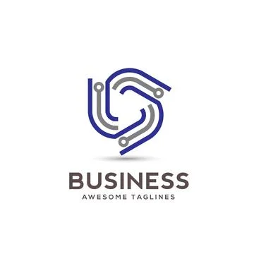 Digital electronics logo design Stock Illustration