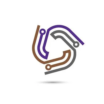 Digital electronics logo design Stock Illustration