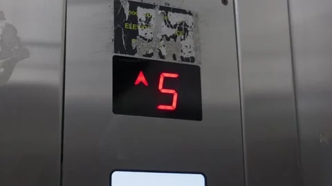 Digital Elevator Display Moving Upwards Stock Footage 334877083