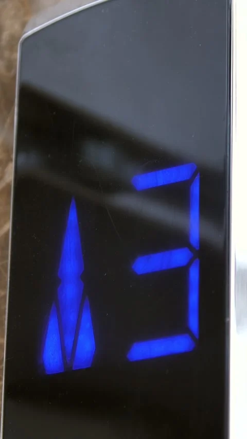 Digital elevator display showing floor number .Technology and transport concept Stock Footage 303263807
