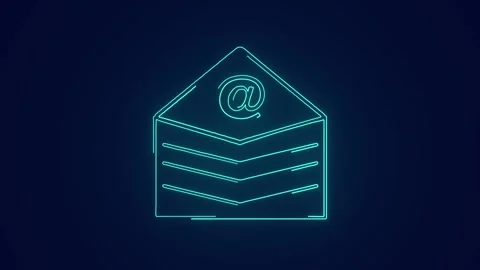 Digital email envelope digital marketing technology animation Stock Footage 241831834