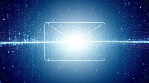 Digital email icon with binary numbers data looped animation Stock Footage 341155971
