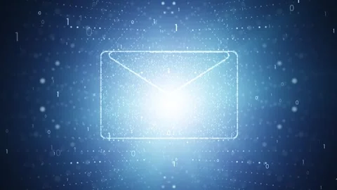 Digital email icon with binary numbers data looping animation Stock Footage 341157918