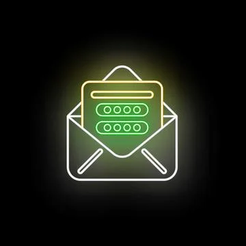Digital email security with glowing password login form Stock Illustration