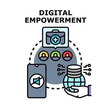 Digital empowerment connecting global users with professional services Ilustración de archivo