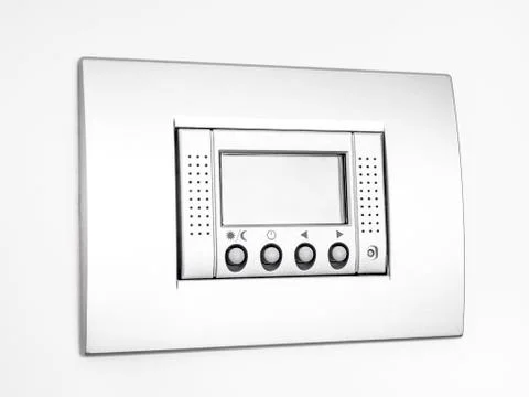 Digital empty Thermostat on white background Stock Photos