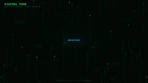 Digital Encrypted Code Matrix Animation Background for Cybersecurity Concepts Stock Footage 334808637