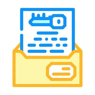 Digital encryption key color icon vector illustration Stock Illustration