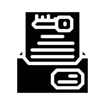 Digital encryption key glyph icon vector illustration Stock Illustration