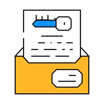 Digital encryption key icon color illustration Illustrazione stock