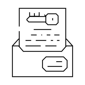 Digital encryption key line icon vector illustration Stock Illustration