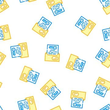 Digital encryption key vector seamless pattern Stock Illustration