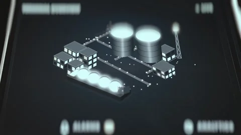 Digital Energy Efficiency Optimization Panel with Interactive Data Stock Footage 340550385