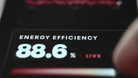 Digital Energy Efficiency Optimization Panel with Interactive Data Stock Footage 340560540