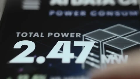 Digital Energy Forecasting Analytics Display with Interactive Data Stock Footage 340560423