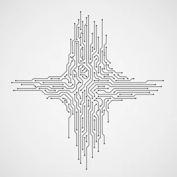 Digital engineering vector concept. Computer technology abstract background with Stock Illustration