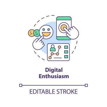 Digital enthusiasm concept icon Stock Illustration