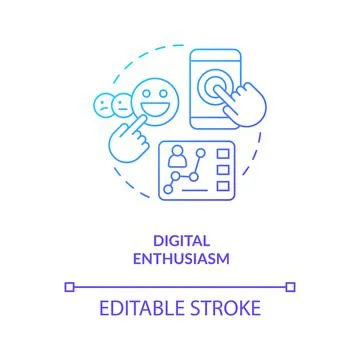 Digital enthusiasm red gradient concept icon Stock Illustration