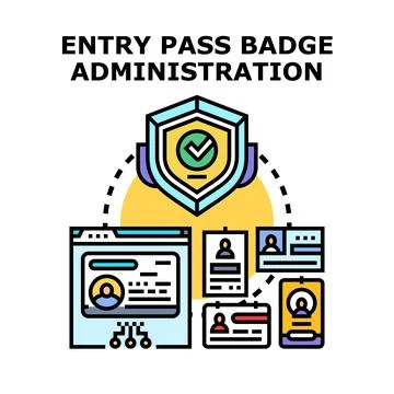 Digital entry access badge administration system Stock Illustration