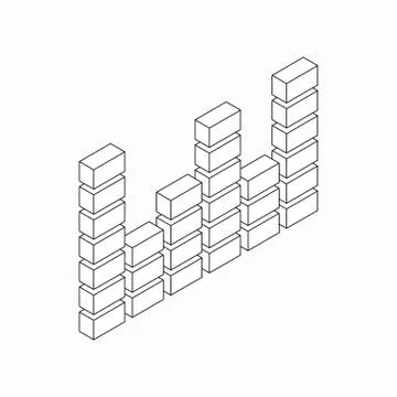 Digital equalizer icon, isometric 3d style Stock Illustration
