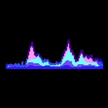 Digital equalizer music pixel art vector illustration Stock Illustration