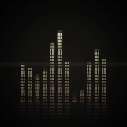 Digital Equalizer Sound Waveform Graphic on Dark Background with Reflection Stock Footage 347260739