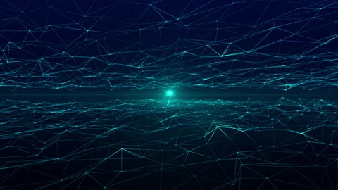 Digital Era Information Technology Smooth Wave Lines Data Visualization Future Stock Footage 347120063