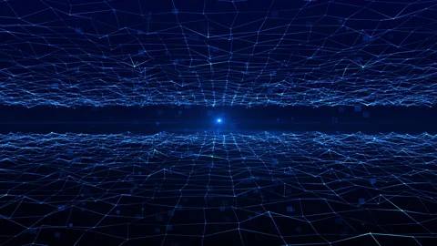 Digital Era Information Technology Smooth Wave Lines Data Visualization Future Video stock 347120168