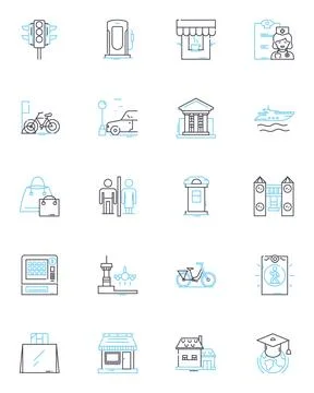 Digital era linear icons set. Technology, Innovation, Connectivity, Automation イラスト素材